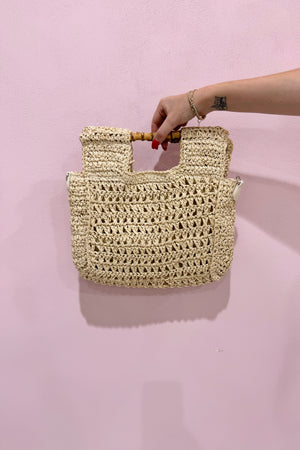 Chosen By Fifi & Annie The Rose Crochet Mini Tote Bag | Natural