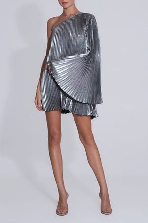 L'idee Mozart Mini Dress | Gunmetal Shimmer