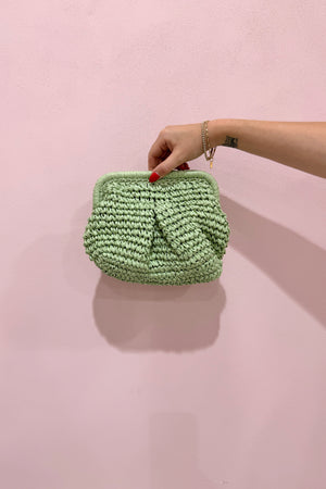 Chosen By Fifi & Annie The Mary Woven Clutch with Strap | Sage