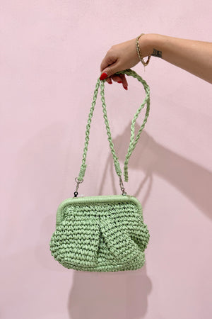 Chosen By Fifi & Annie The Mary Woven Clutch with Strap | Sage