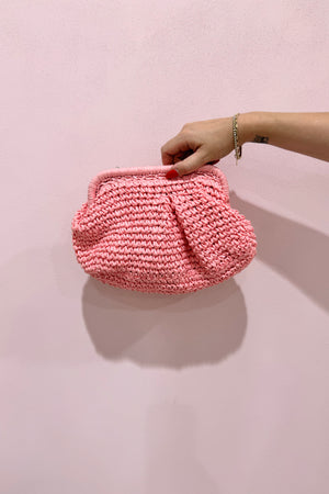 Chosen By Fifi & Annie The Mary Woven Clutch with Strap | Orchid Pink