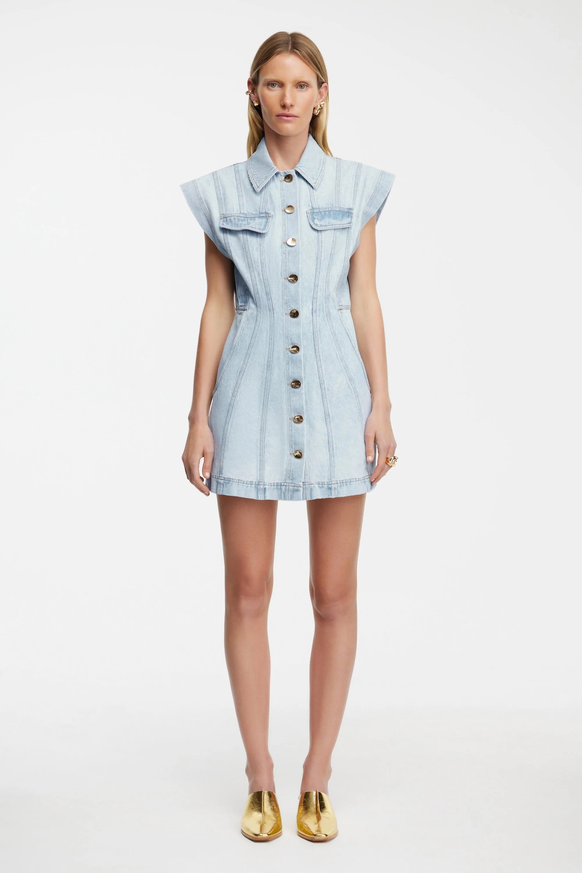 Acler Eagletown Mini Dress | Ice Blue