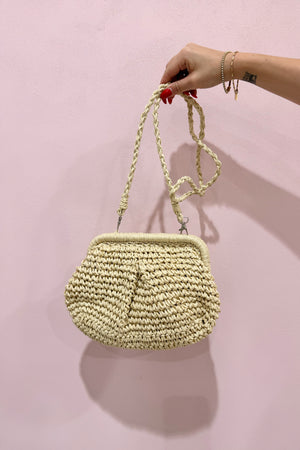 Chosen By Fifi & Annie The Mary Woven Clutch with Strap | Natural