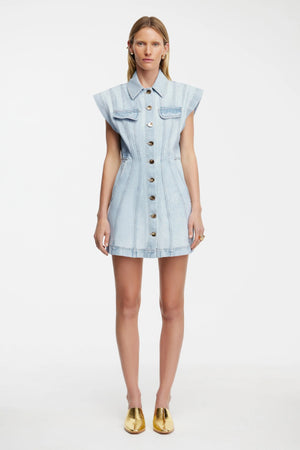 Acler Eagletown Mini Dress | Ice Blue