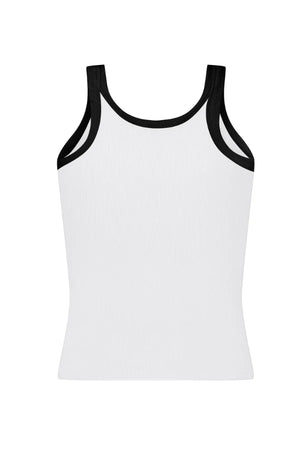 Araminta James Monogram Contrast Tank | Snow