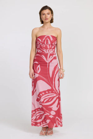 Sovere Flora Strapless Dress | Hibiscus