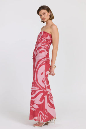 Sovere Flora Strapless Dress | Hibiscus