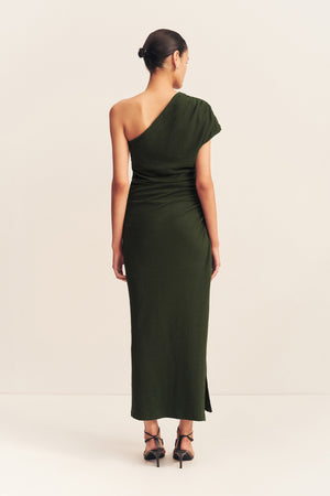 Shona Joy Beau Aymmetrical Midi Dress | Army Green