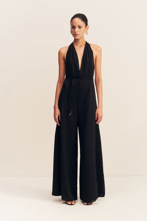 Shona Joy Iliad Halter Neck Open Back Jumpsuit | Black