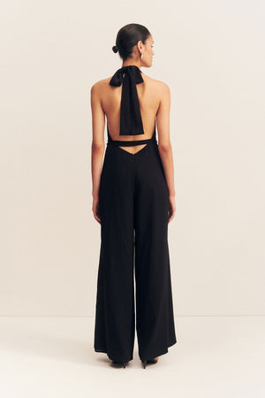 Shona Joy Iliad Halter Neck Open Back Jumpsuit | Black