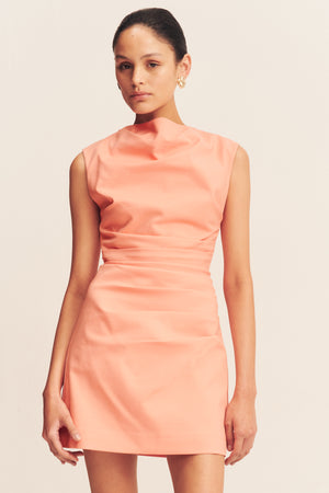 Shona Joy Lani Draped Mini Dress | Peach