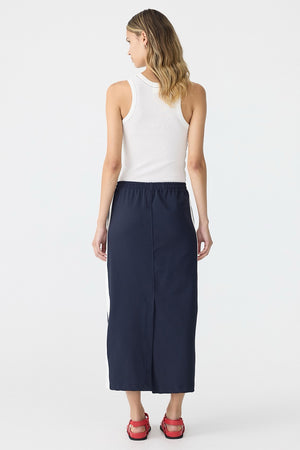 Bassike Stretch Twill Pull On Skirt | Ink / White