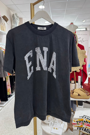 Ena Pelly Jessie Collegiate Oversized Tee | Vinatge Black