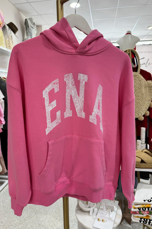 Ena Pelly Collegiate Oversized Hoodie | Pop Pink