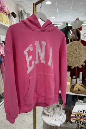 Ena Pelly Collegiate Oversized Hoodie | Pop Pink