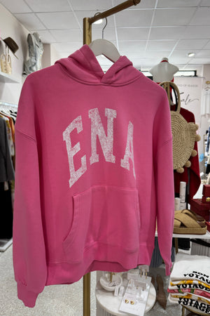 Ena Pelly Collegiate Oversized Hoodie | Pop Pink