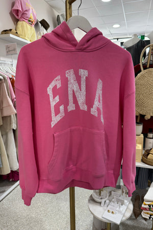 Ena Pelly Collegiate Oversized Hoodie | Pop Pink