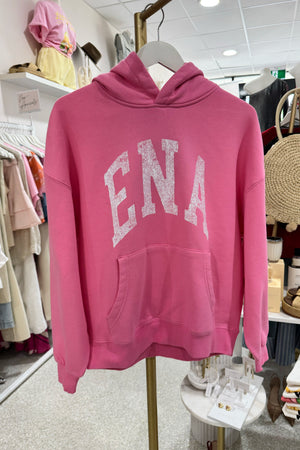 Ena Pelly Collegiate Oversized Hoodie | Pop Pink