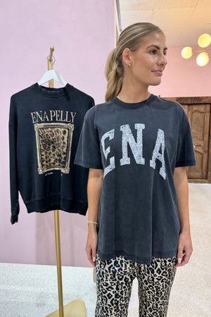 Ena Pelly Jessie Collegiate Oversized Tee | Vinatge Black