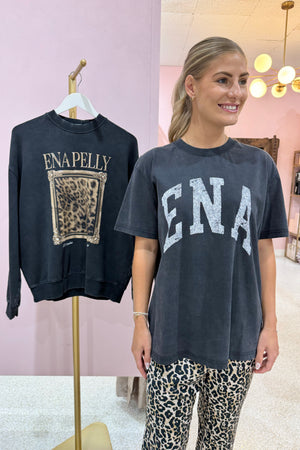 Ena Pelly Jessie Collegiate Oversized Tee | Vinatge Black