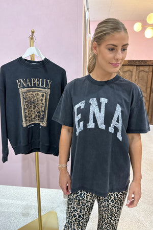 Ena Pelly Jessie Collegiate Oversized Tee | Vinatge Black