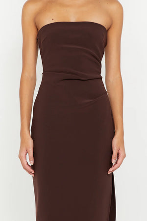 Bec + Bridge Reina Strapless Maxi Dress | Dark Chocolate