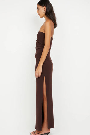 Bec + Bridge Reina Strapless Maxi Dress | Dark Chocolate