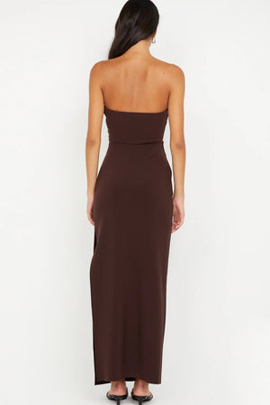 Bec + Bridge Reina Strapless Maxi Dress | Dark Chocolate