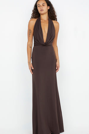 Bec + Bridge Nessie Cowl Maxi Dress | Dark Chocolate