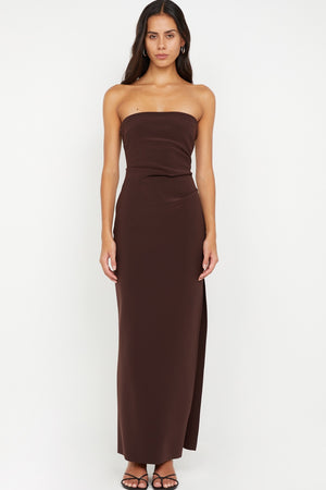 Bec + Bridge Reina Strapless Maxi Dress | Dark Chocolate