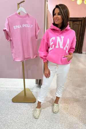 Ena Pelly Collegiate Oversized Hoodie | Pop Pink