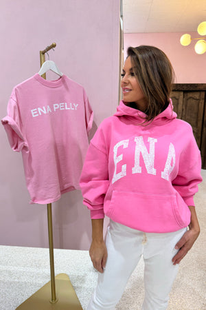 Ena Pelly Collegiate Oversized Hoodie | Pop Pink