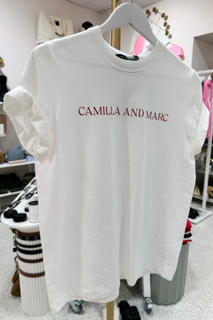 C&M Camilla & Marc Asher Tee | Soft White / Red