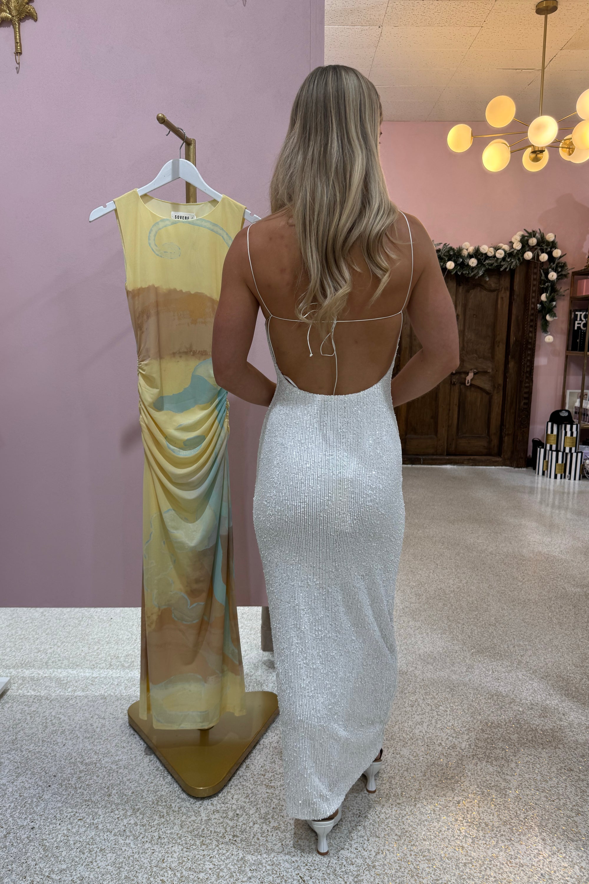 Bec + Bridge Aaliyah Sequin Maxi Dress | White