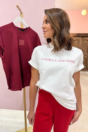 C&M Camilla & Marc Asher Tee | Soft White / Red