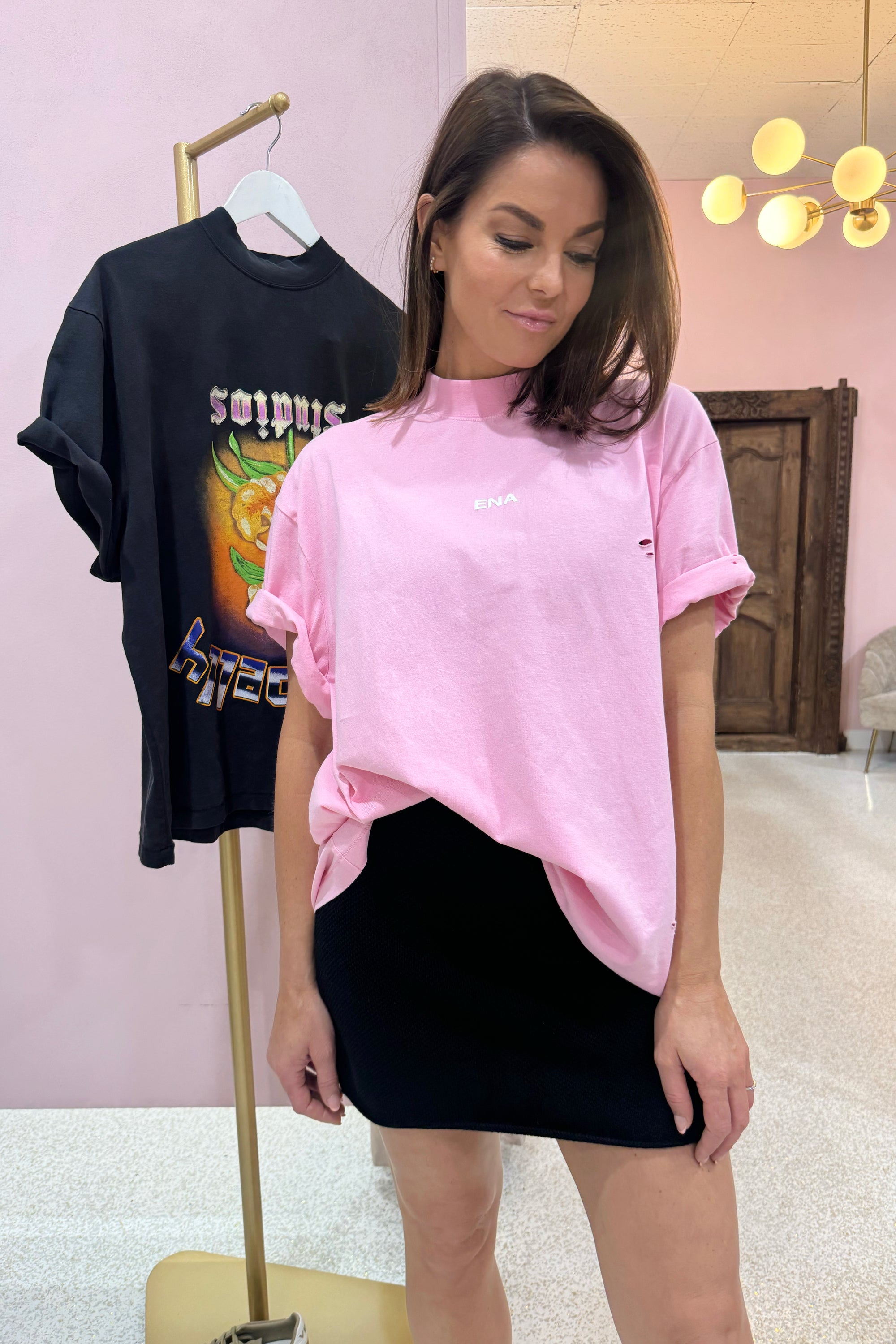 Ena Pelly Cassie Logo Tee | Washed Pink