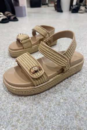 Billini Porter Platform Sandal | Natural Raffia