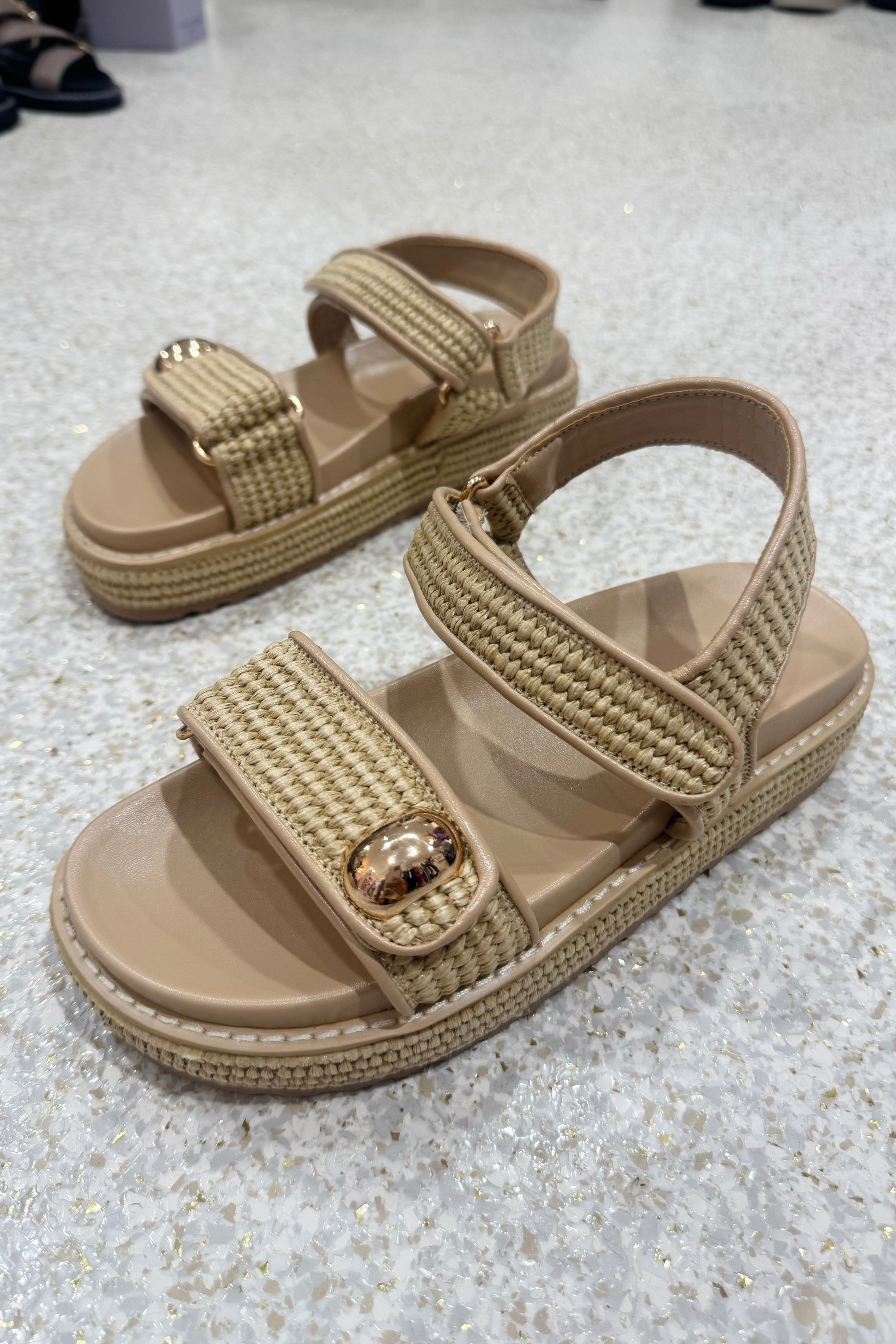 Billini Porter Platform Sandal | Natural Raffia