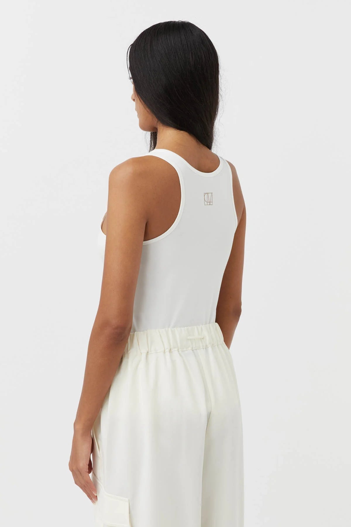 Ribbed Monogram Logo Tank