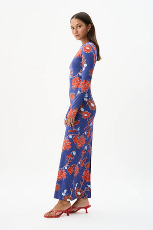 ROAME. Bazaar Dress | Cactus Bloom Indigo