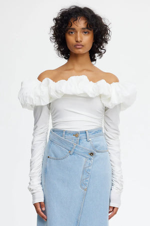 Acler Ambleside Off Shoulder Top | Ivory