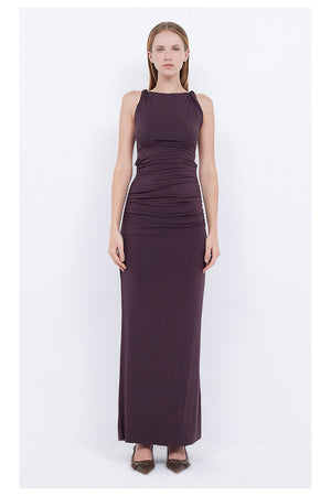 Bec + Bridge Elissa Twist Dress | Aubergine