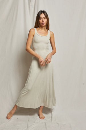 Perfect White Tee Mimi Ribbed Maxi Dress | Oatmeal