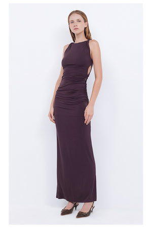 Bec + Bridge Elissa Twist Dress | Aubergine