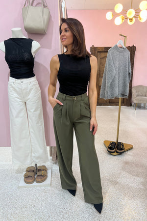 Raef The Label Olivia Wide Leg Pant | Olive