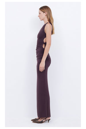 Bec + Bridge Elissa Twist Dress | Aubergine