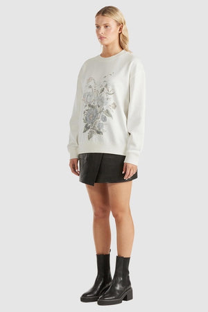 Ena Pelly Lilly Oversized Wildflower Sweater | Vintage White