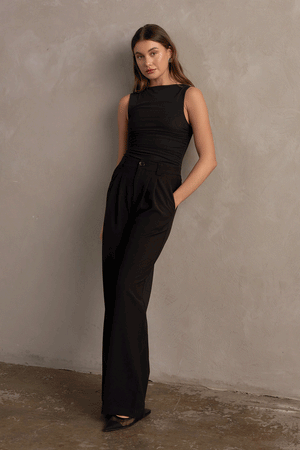 Raef The Label Olivia Wide Leg Pant | Black