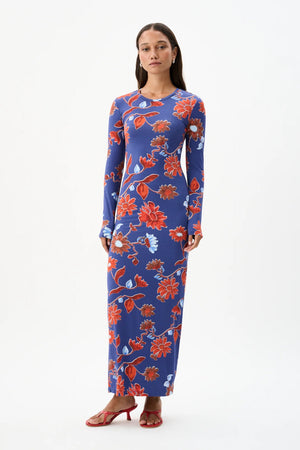 ROAME. Bazaar Dress | Cactus Bloom Indigo