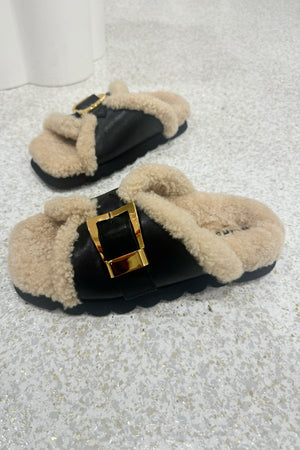 Alias Mae Kiara Slide | Black Shearling